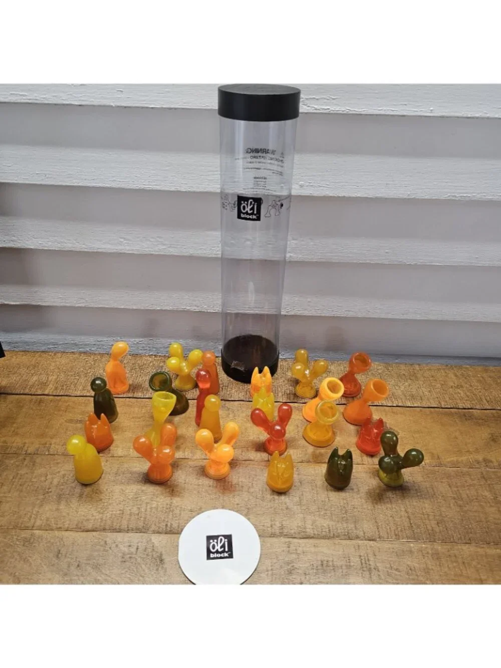 OLIBLOCK architectural building blocks 2001 -24 PC Set Clear Tube Orange
